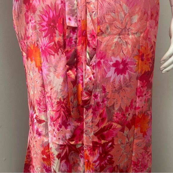 NWT ASOS HOPE & IVY Maternity Kerry Off-Shoulder Pink Floral Satin Midi Dress - Picture 5 of 14